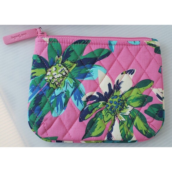 Vera Bradley Tropical Paradise Cosmetic Bag Two Piece Set Pink Floral Makeup - Picture 5 of 12